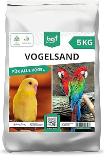Vogelsand | Vogelsand 5kg für Käfig | Quarzsand Vogelsand - Leicht zu dosieren und gleichmäßig zu verteilen | Papagei Sand Idealer Bodengrund für Käfige und Volieren