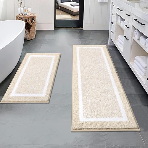 Miniatura 68 de Pauwer Juego de baño, alfombras de baño antideslizantes, alfombras de ducha absorbentes para suelo de baño, bañera y ducha, color azul aguamarina