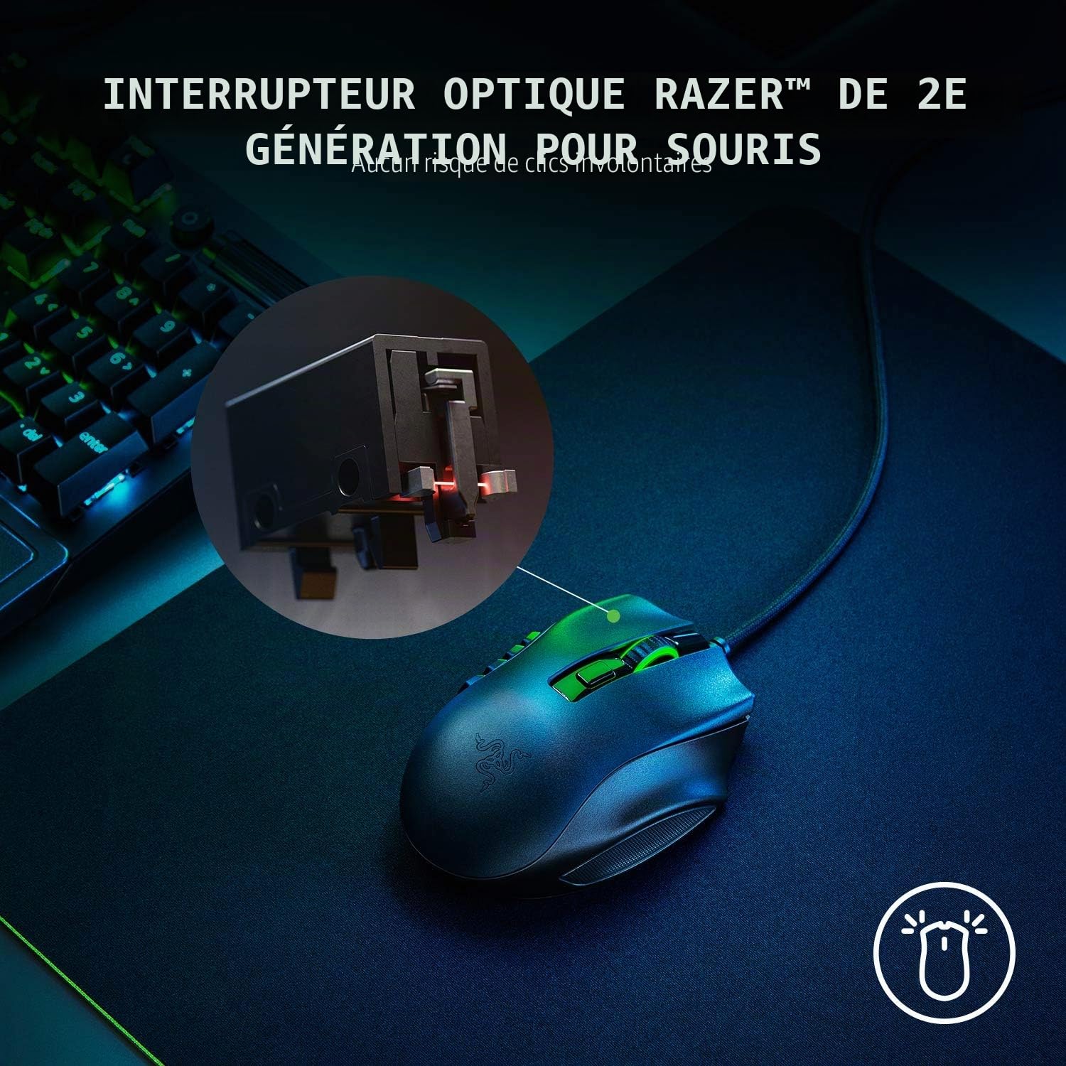 Razer Naga X MMO Souris Gaming Filaire 16K DPI Capteur Optique 2ème Génération Eclairage Chroma RGB 16 Boutons Programmables 85g Noir Classique
