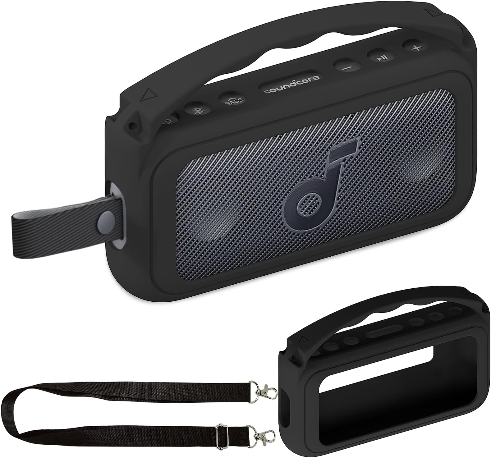 Silicone Case for Soundcore Motion 300 High Resolution Wireless Portable Speaker, Protective Stand for Motion 300 Speaker, Accessories (Black)