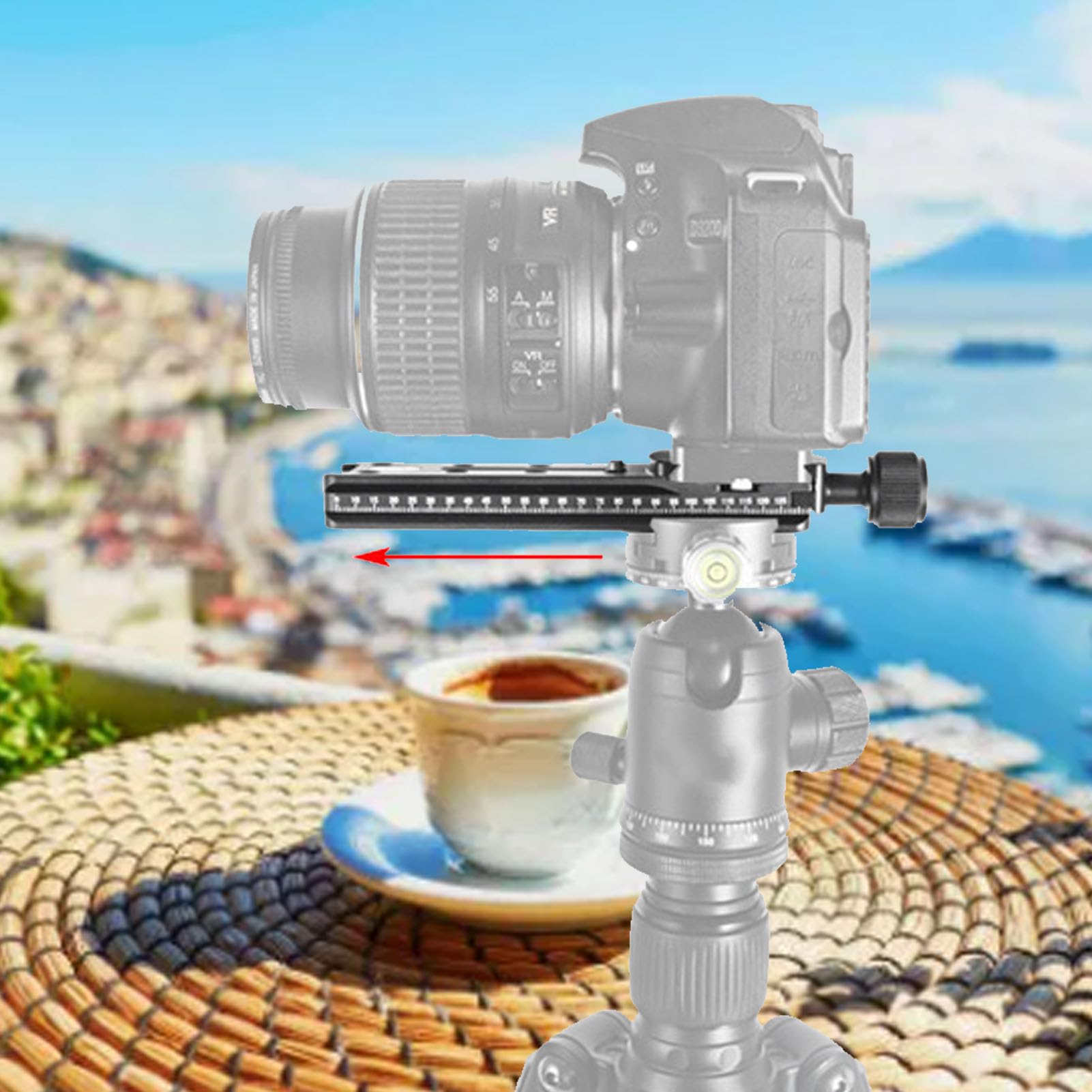 Guida Per Fotocamera Nodal Slide 200 Mm Piastra A Sgancio Rapido Morsetto Guida Macro Con Viti D-Ring Per Garmin Xero C1 DSLR Treppiede Monopiede Testa A Sfera Per Fotografia Panoramica Ravvicinata
