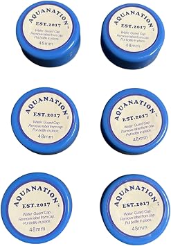 AquaNation 48mm Screw-on Anti-Splash Caps: Safe Guard for Water Bottle Dispenser Cooler - Perfect for Water Bottle Ice Maker Machine - BPA Free Leak-Free & Secure Fit (6 Pack)