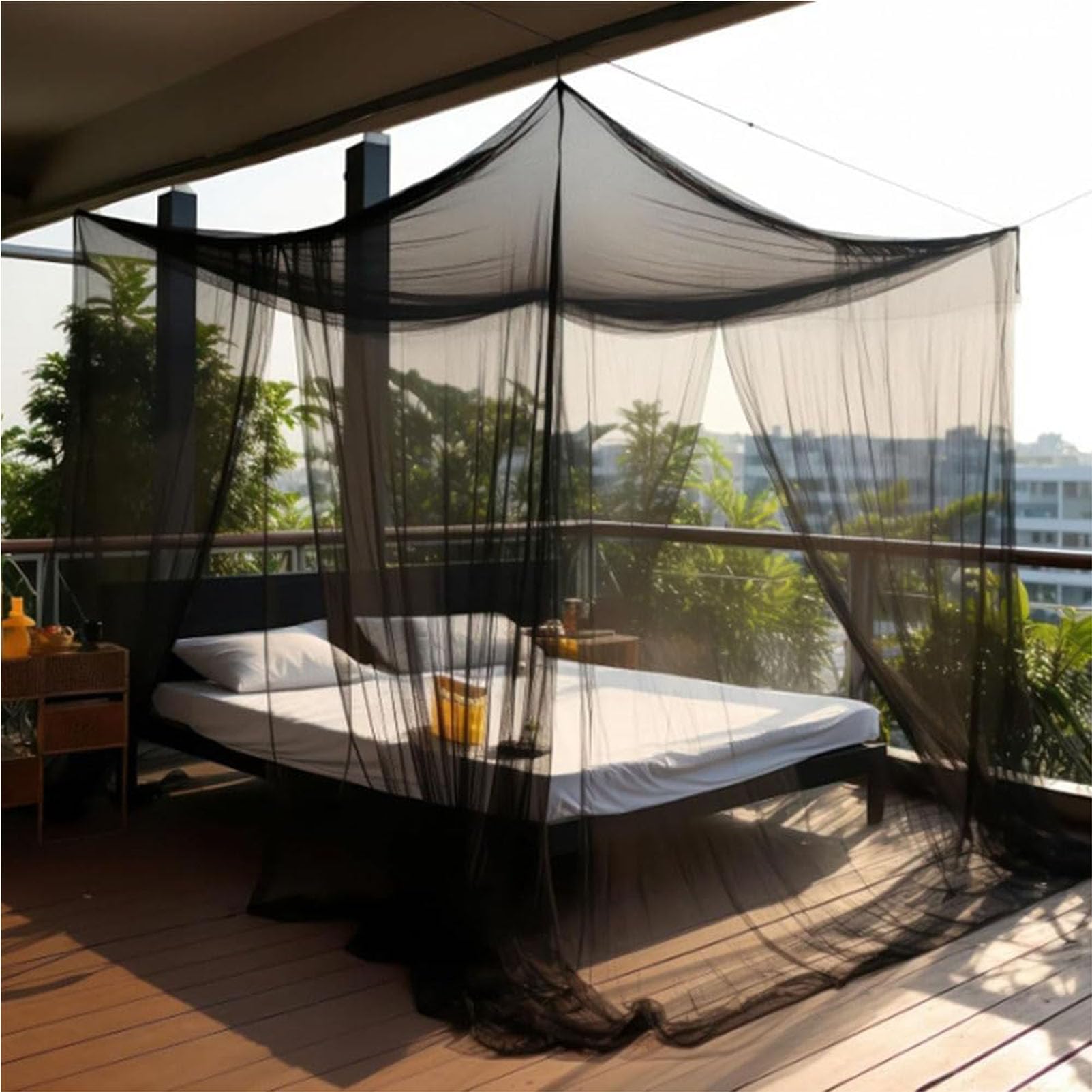 Mosquitera de Viaje de Cama, fácil sin instalación, mosquitera de una Sola Puerta, Adecuada para Acampar en Familia,Blanca,1.5 * 1.9m