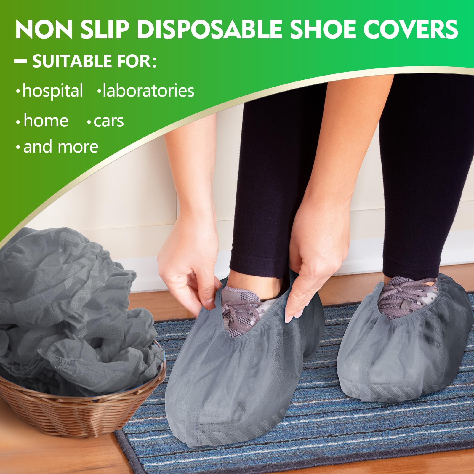 Shubee Shoe Covers 300 Pack Disposable Shoe Covers Non-Slip
