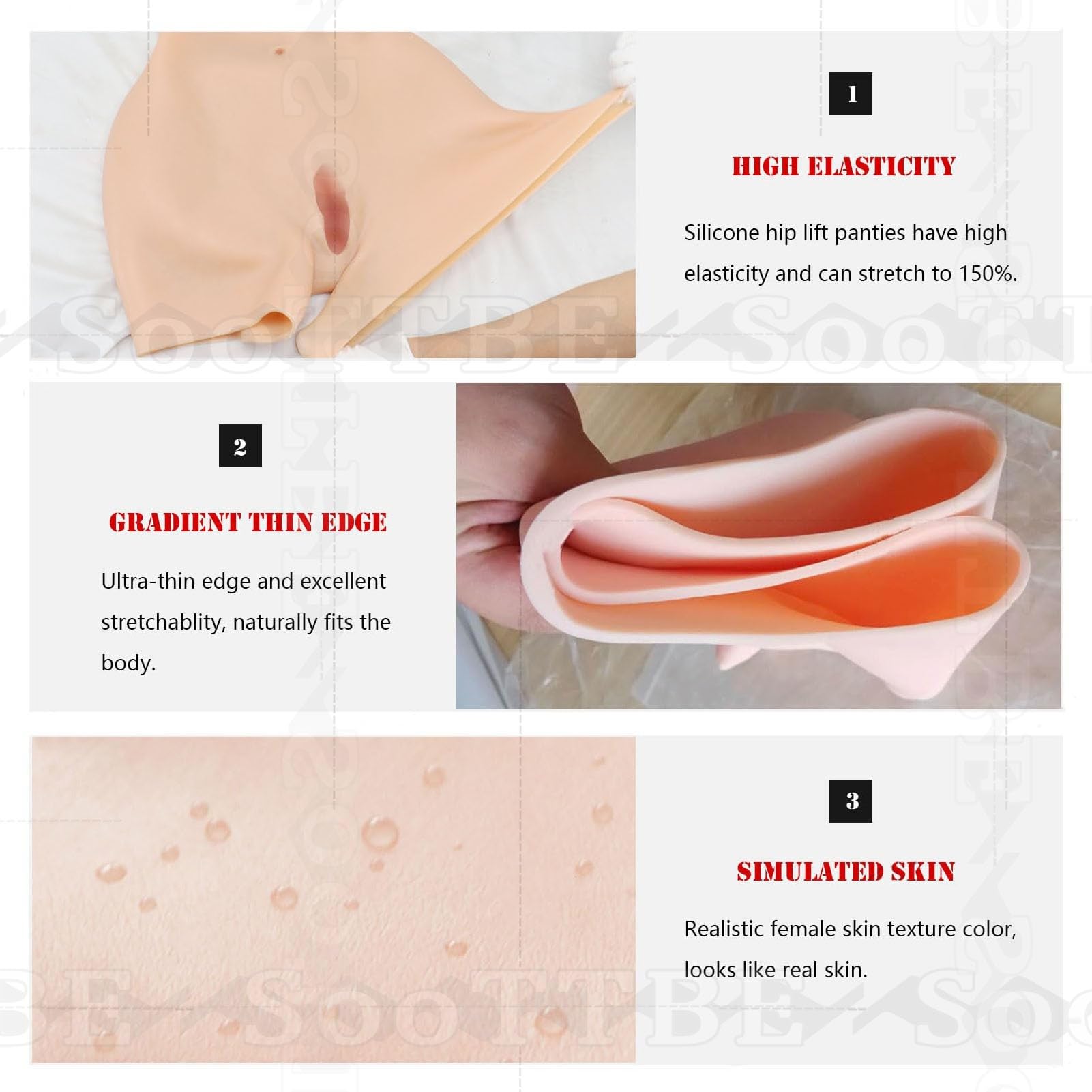 Bragas De Silicona De Cintura Alta para Realzar GlúTeos, Ropa Interior Push Up, Levanta Caderas Y Oculta para Travestis.