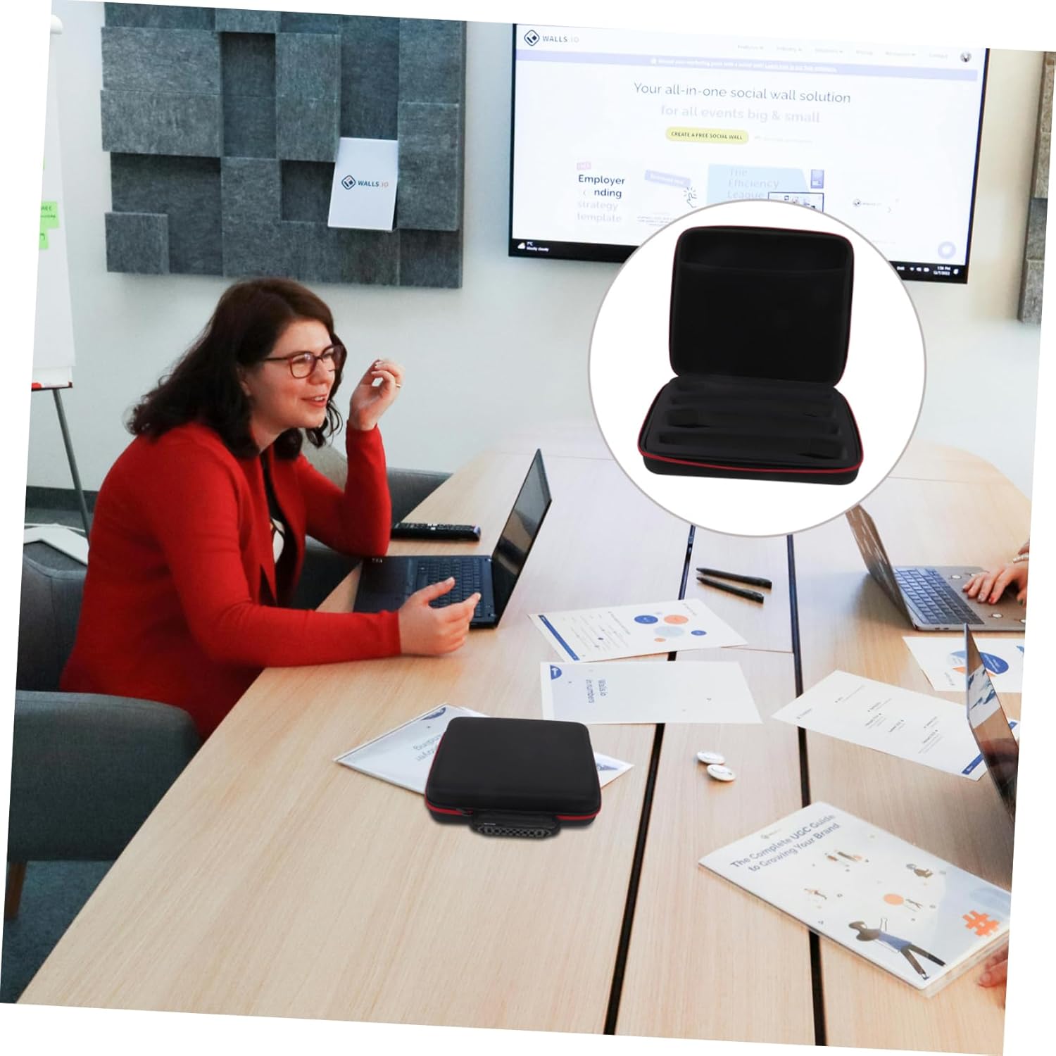 Handheld Mic Storage Bag for Musicians Eva Hardshell Case Compact Portable Carry Case for Mic Stand