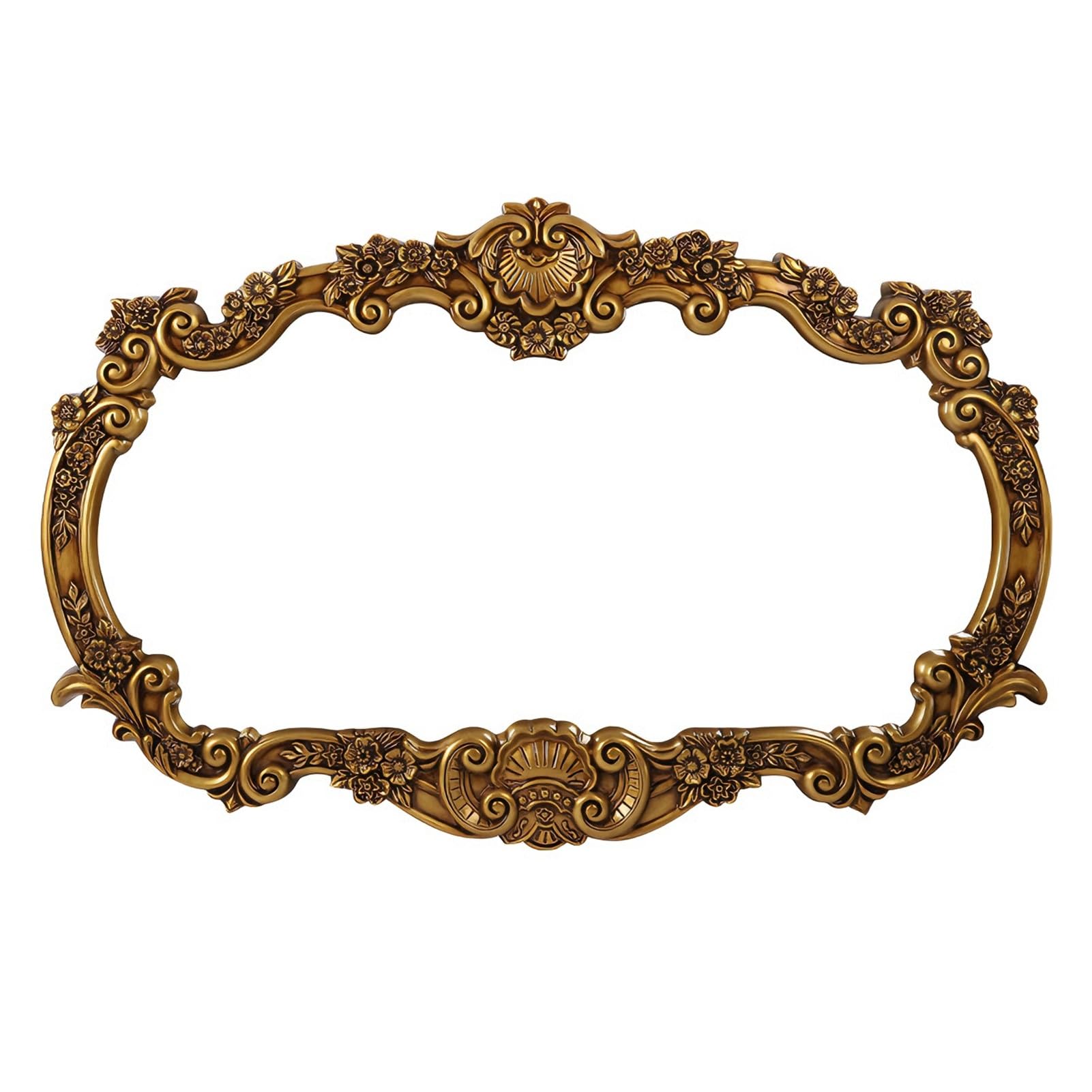 Grand miroir baroque vintage 115x78 cm rectangulaire pour décoration murale