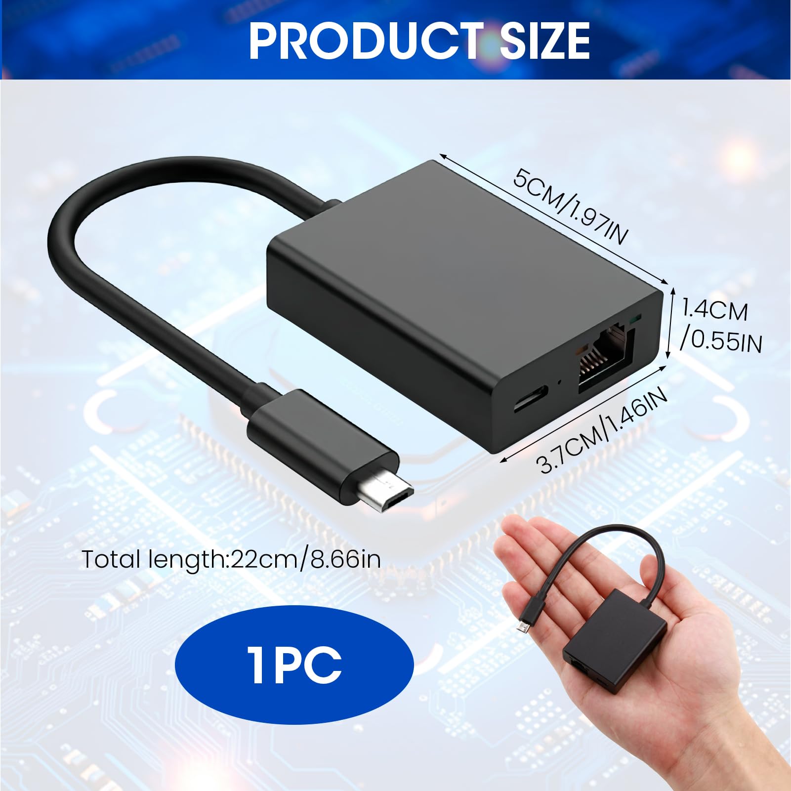 Adaptateur Ethernet USB vers RJ45 100 Mbit/s pour Fire TV Stick, Firestick 4K, Chromecast, Google Home Mini, Noir