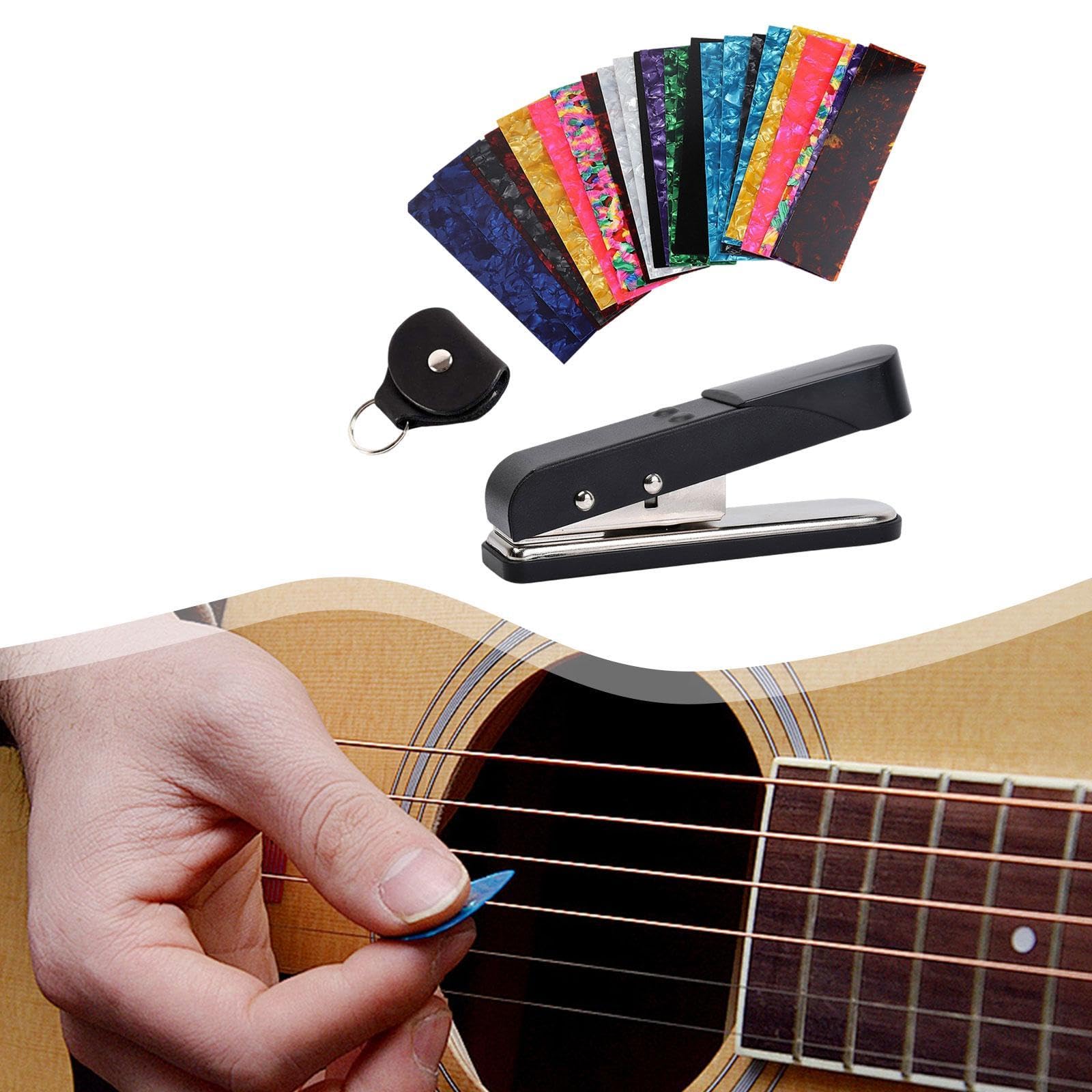 Amagogo Kit de punzón para púas de guitarra, cortador de púas, ligero, para bricolaje, resistente, fácil de usar, de hierro, repuesto profesional, piezas de, B
