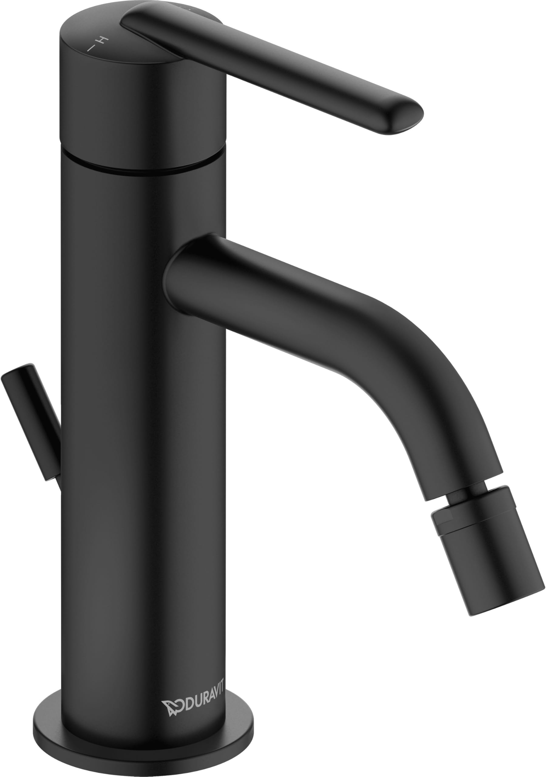 Duravit Balcoon jednouchwytowa bateria bidetowa (wysokość wylewki 119 mm), mieszacz bidetowy z zestawem odpływowym z drążkiem pociągowym, czarny matowy