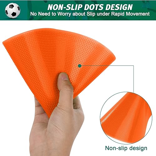 Miniatura 3 de TuXHui Marcadores puntuales de goma de 9 pulgadas, puntos de agilidad antideslizantes, conos planos para niños, deportes, fútbol, baloncesto,