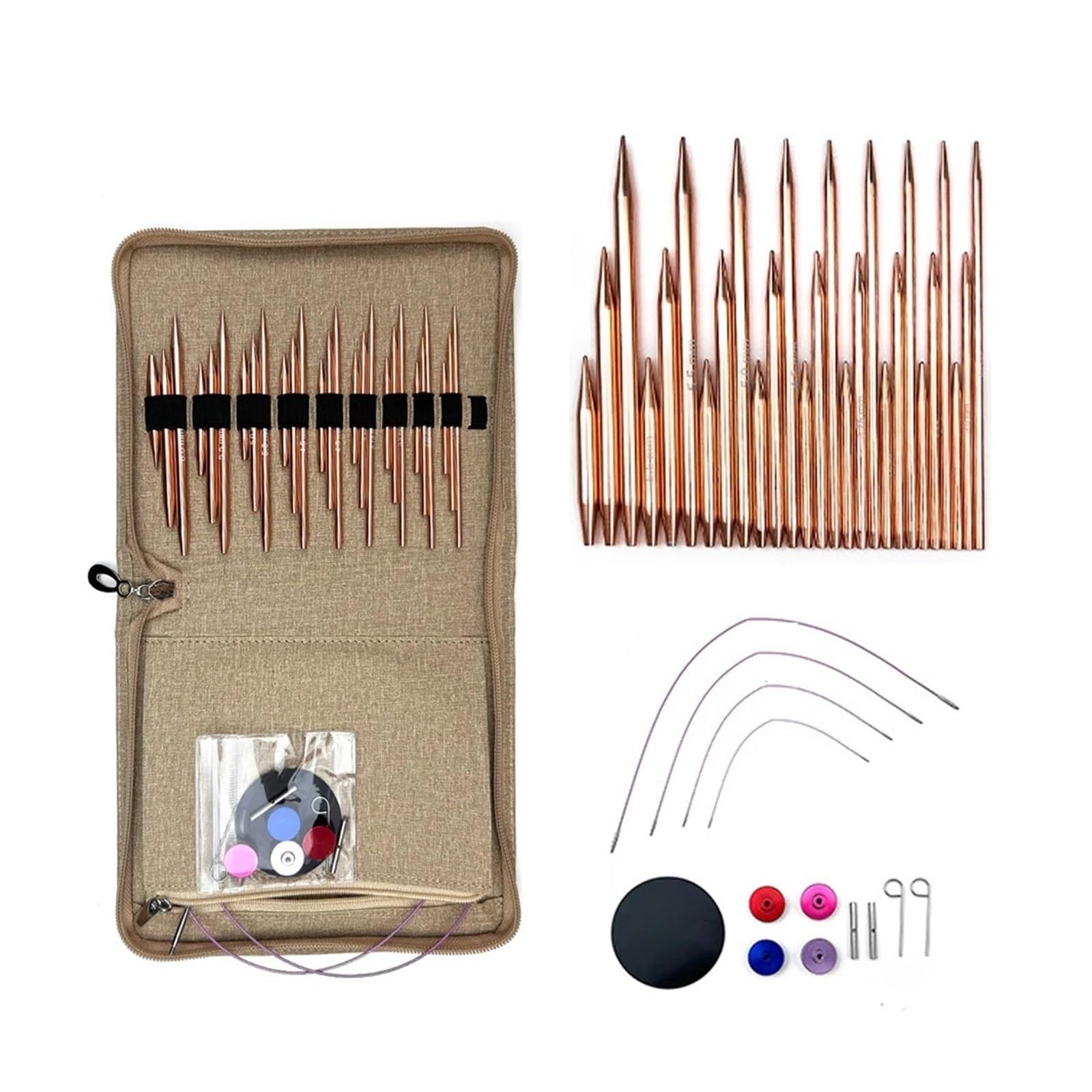 Knitting Needles Circular Weaving Yarn Knitting Needles Aluminum Interchangeable Crochet Needle Sweater Accessories Kit