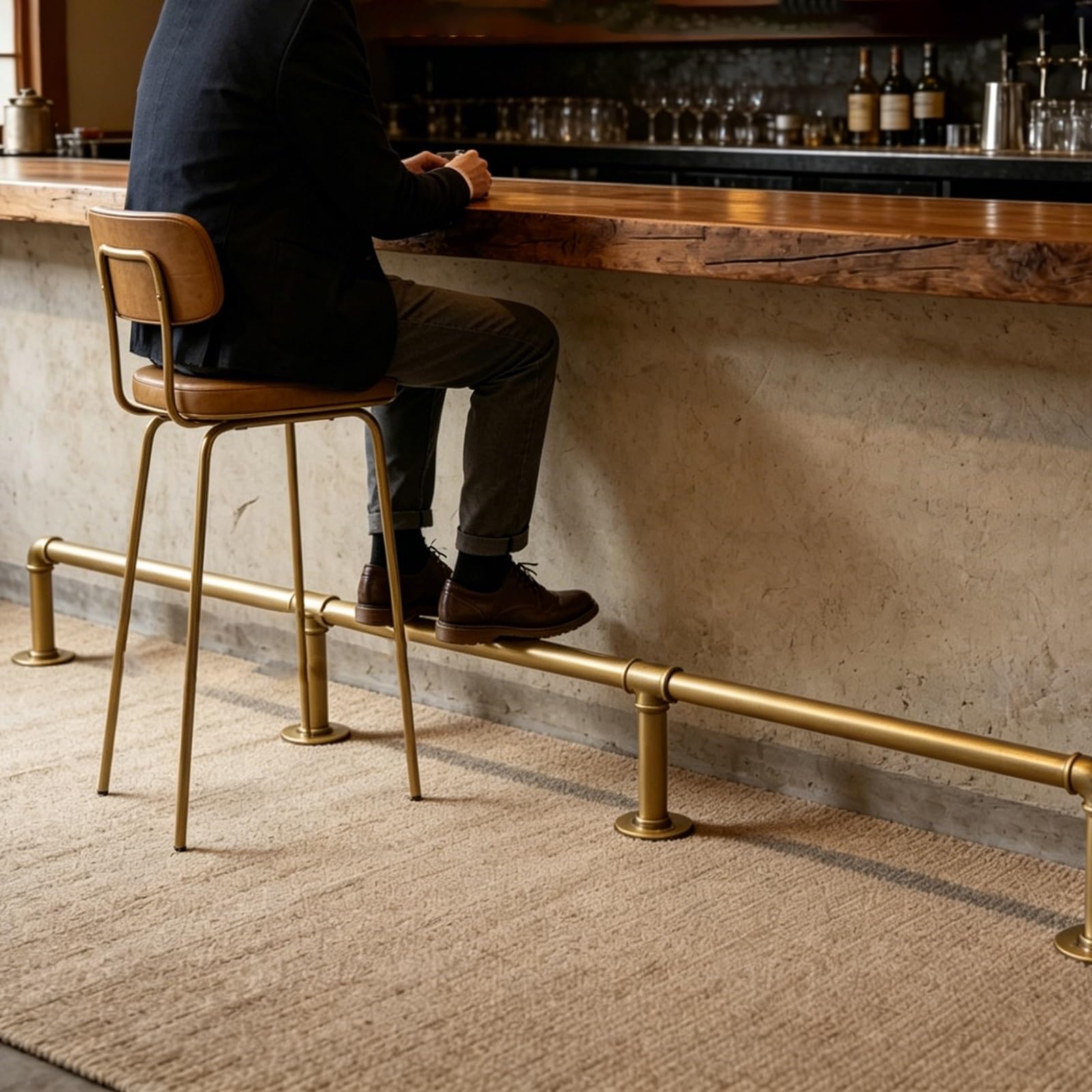 Generisch Fußstütze aus Edelstahl für die Unterbaumontage – 20 cm hoch, zur Wand- und Bodenmontage, robuste Barfußstütze für Barhocker, Komfortables und modernes Design