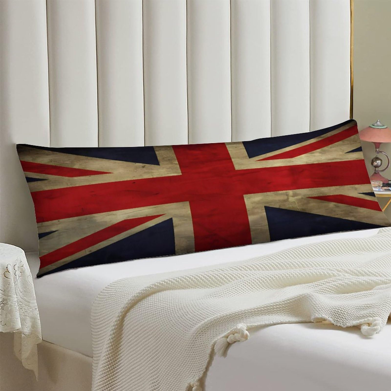 Body Pillow Cover 20x54 Long Pillow Case with Invisible Zipper Breathable Microfiber British Flag Pillowcase Soft Cozy Protector for Bedroom Couch Sofa Bed Home Decor All Seasons
