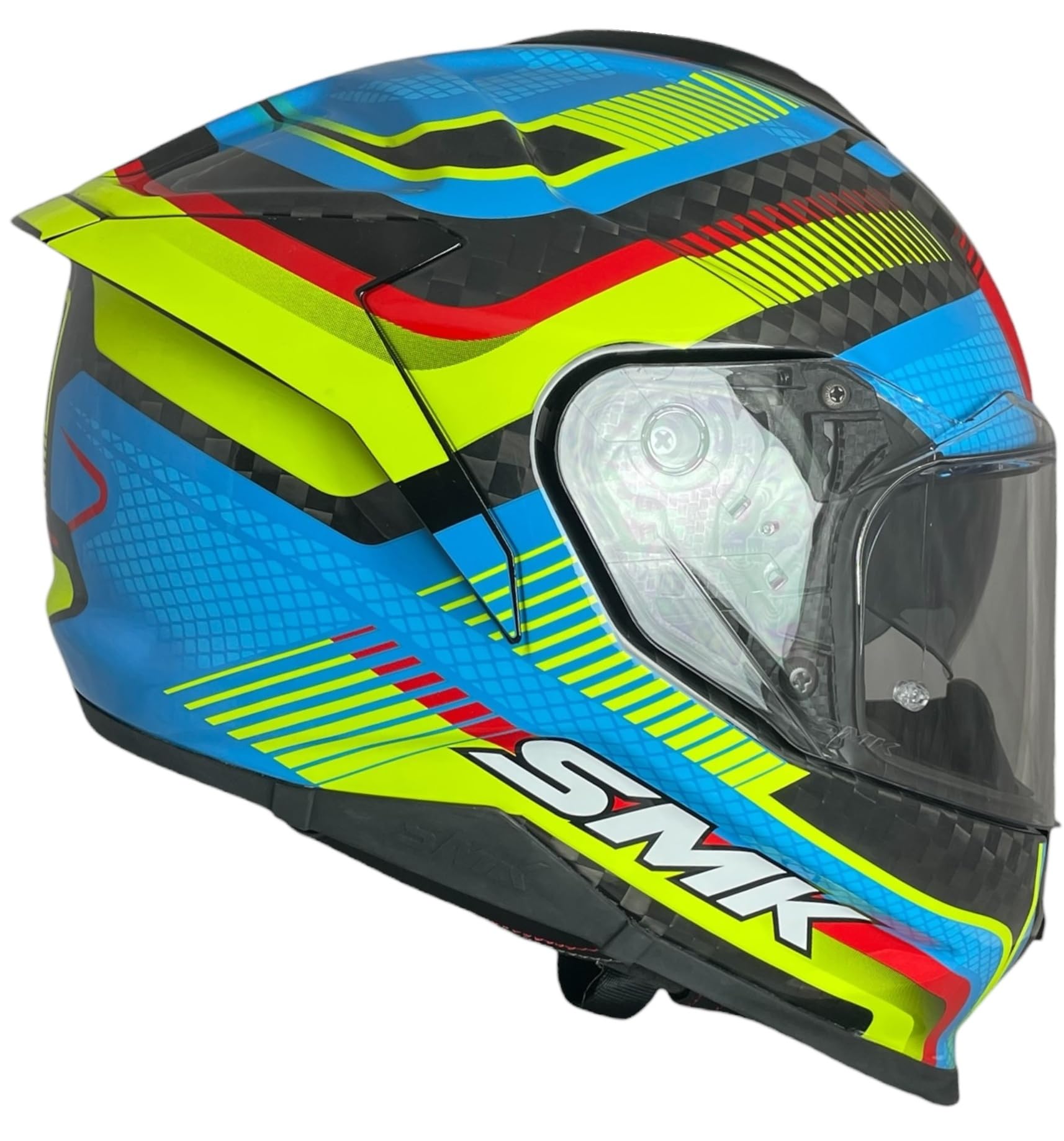 Casco Integral de Moto SMK Titan Carbon Razor GL254 – Fibra de Carbono Decorado Brillo, Ligero, Deportivo, y Visor Antirrayas (L 59/60)