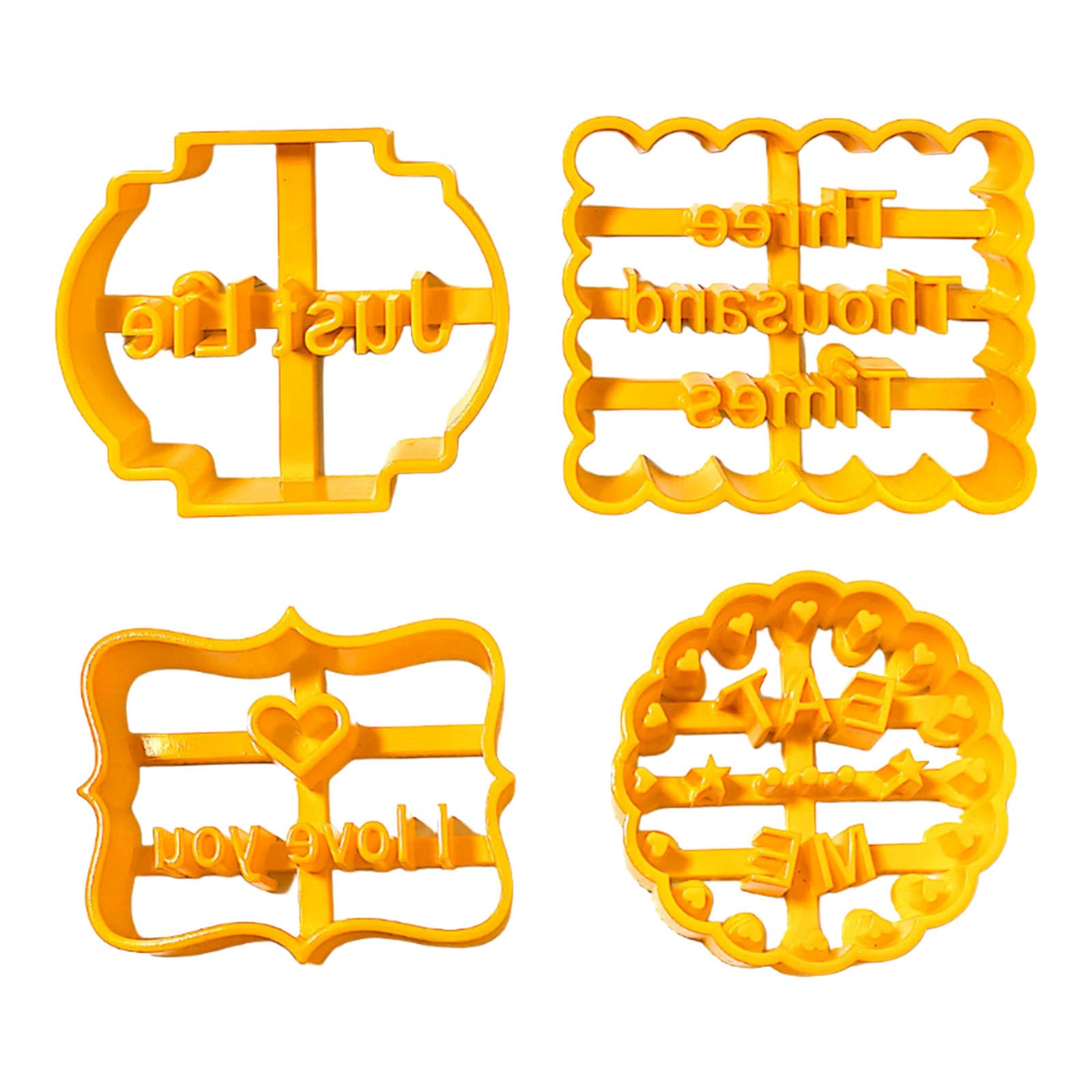Kalttoy 4PCS Nonstick ABS Baking Stamp Festival Shape for Kids Activity Holiday Treats Family Bondings and Craft Cookie Nonstick Baking Molds