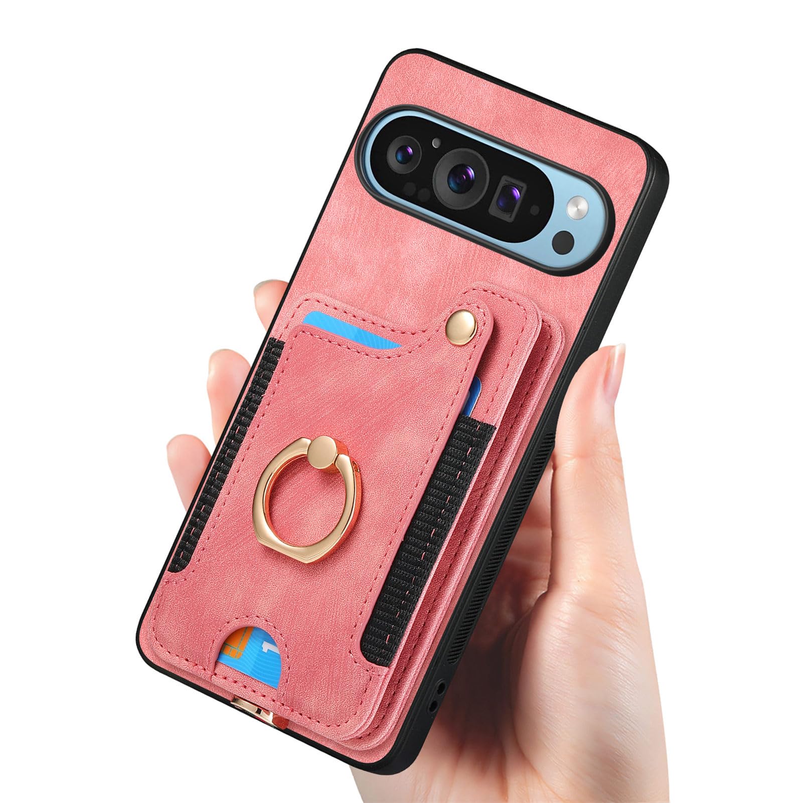 Lederen portemonnee hoesje voor Google Pixel 10, met kaarthouders, Wallet Cover voor Google Pixel 10, paars