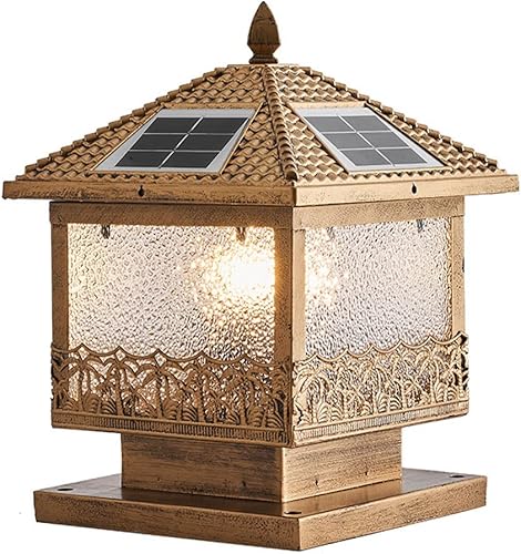 SDUYTEG Luces solares retro para postes de luces solares para exteriores, luces de poste con base de montaje de muelle, luz solar para patio,