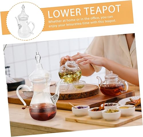 Miniatura 3 de Alipis Dispensador de vino transparente para la noche, oficina de vino para mano, borosilicato turco con calentador casero retro, hotel, café, mango