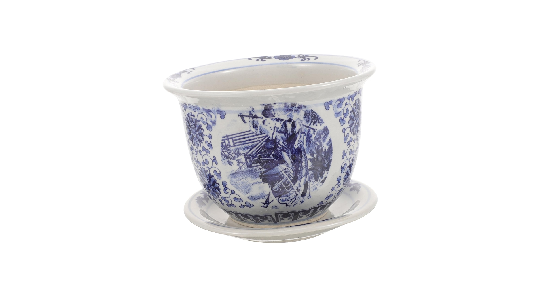 中国　花図　鉢 中国 呉州赤絵 獅子花文 大皿 飾り皿 直径約41㎝ V 7348C