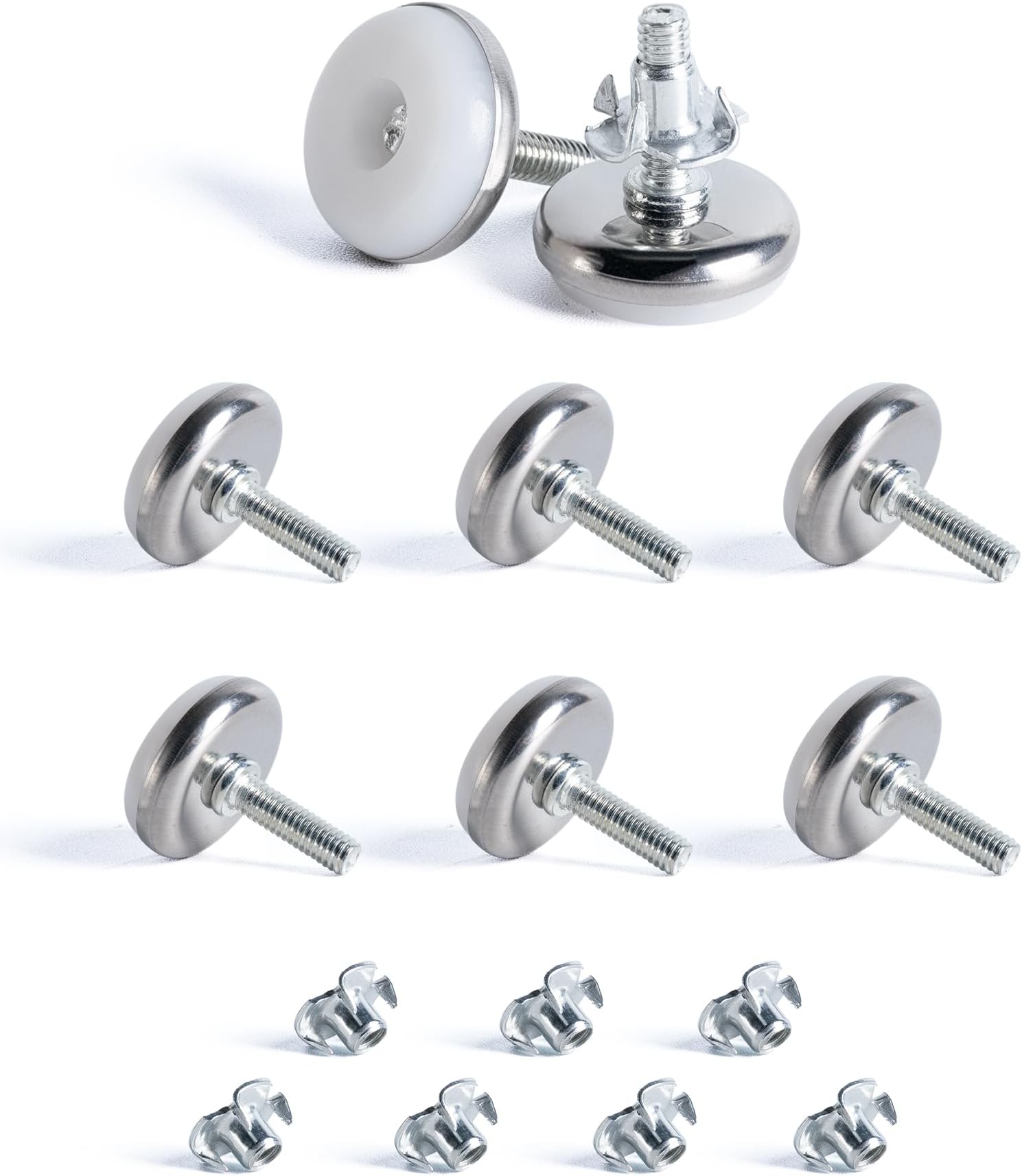 24 Stück Möbelfüße M6 Verstellbar - Gummipuffer Für Tische & Stühle