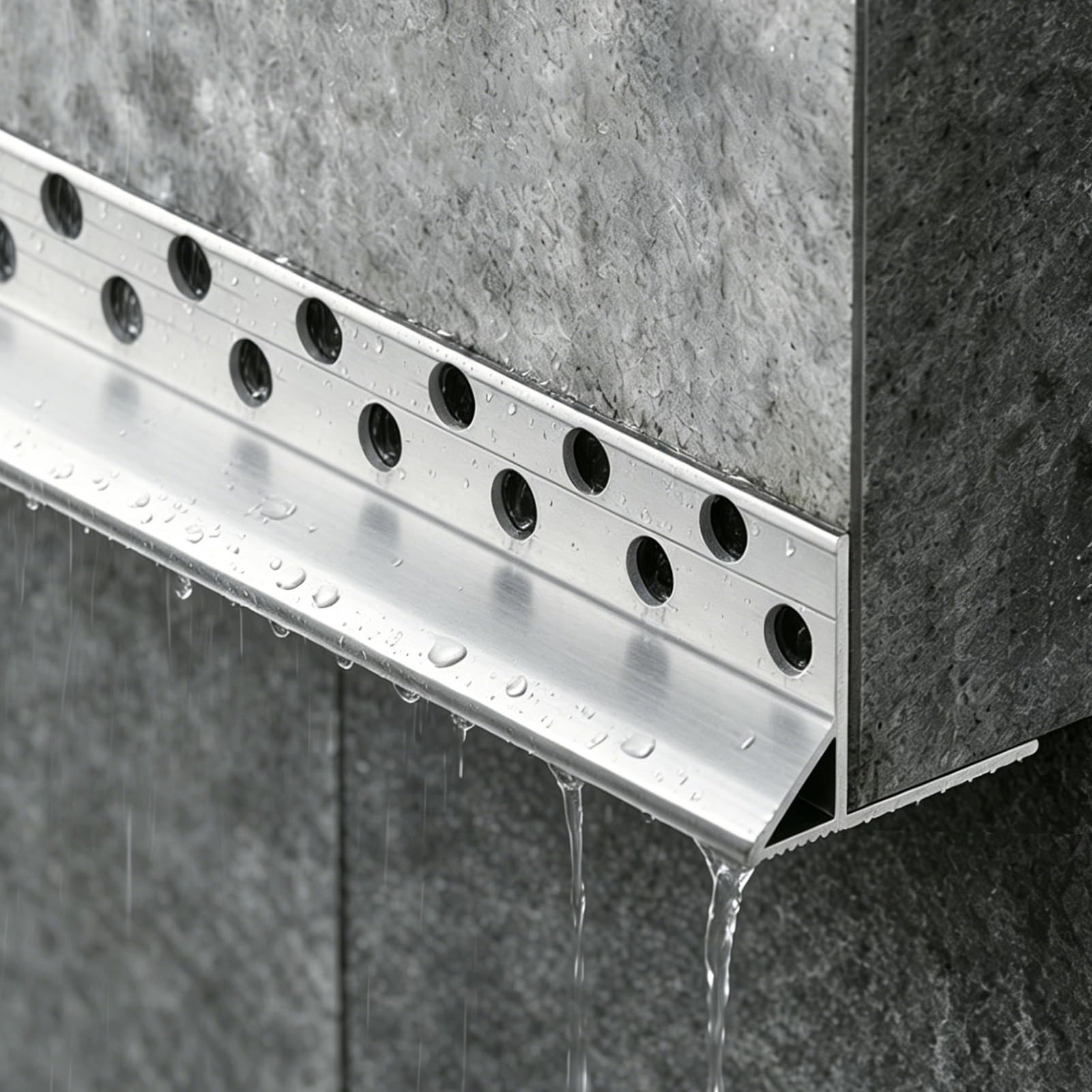 Viiguiy W10mm/0.4In Drip Edge Flashing For Exterior Walls Eaves, Heavy-Duty Aluminum Flush-Mounted Rain Diverter, Prevents Rainwater Backflow Drainage Profile(,L2.1m/6.9Ft)