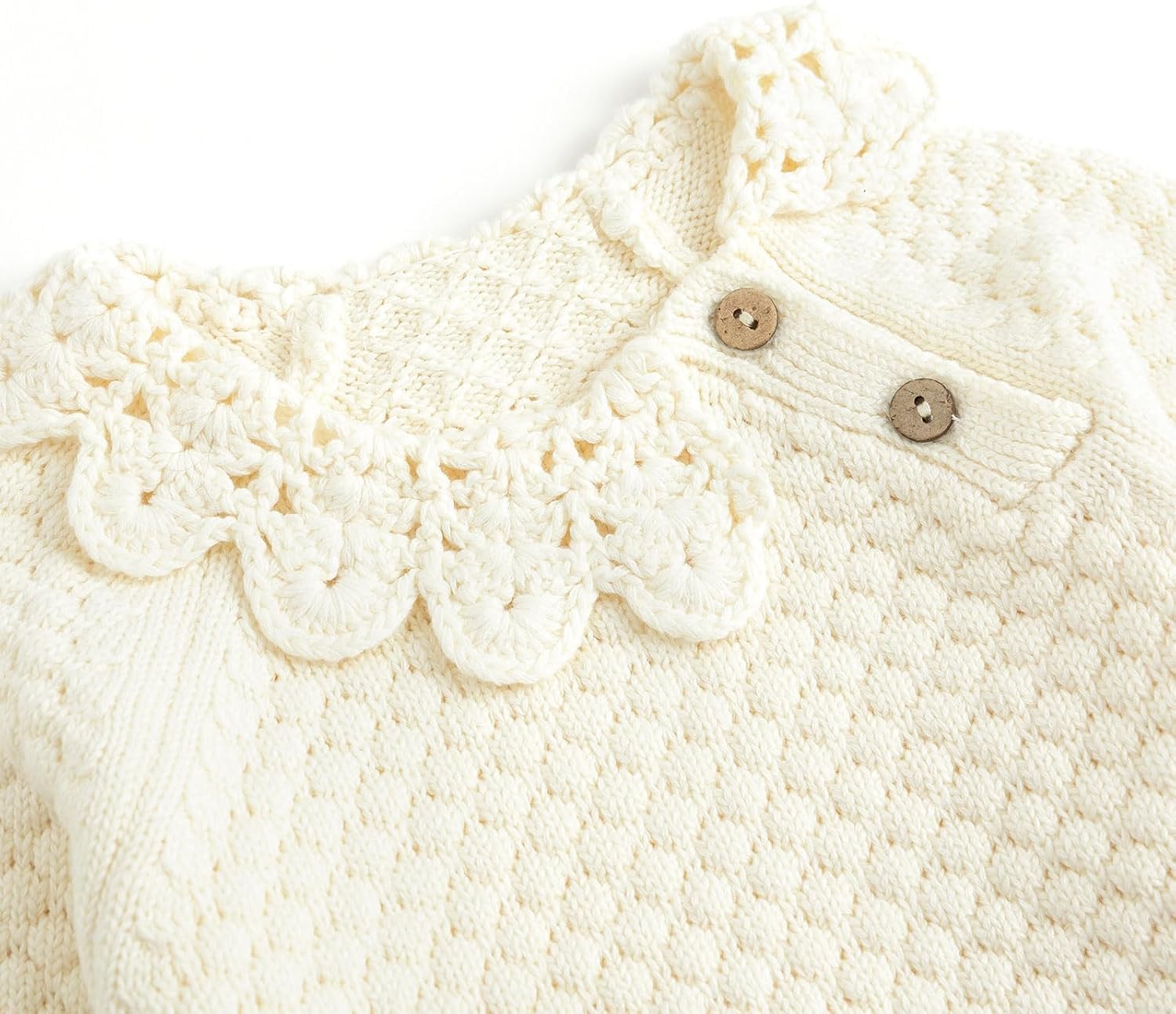 Kleine Mädchen Pullover Mantel Rüschen Baumwolle gestrickt Kleinkind Kinder Pullover Herbst und Winter