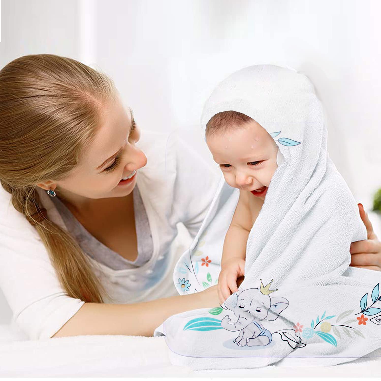 Manta de bebé Milestone para niños y niñas,tapete de forro polar mensual unisex con flores y hojas de elefantes,animales con 4 marcos de fotos de fieltro,crecimiento de la edad(40 x 60 pulgadas)