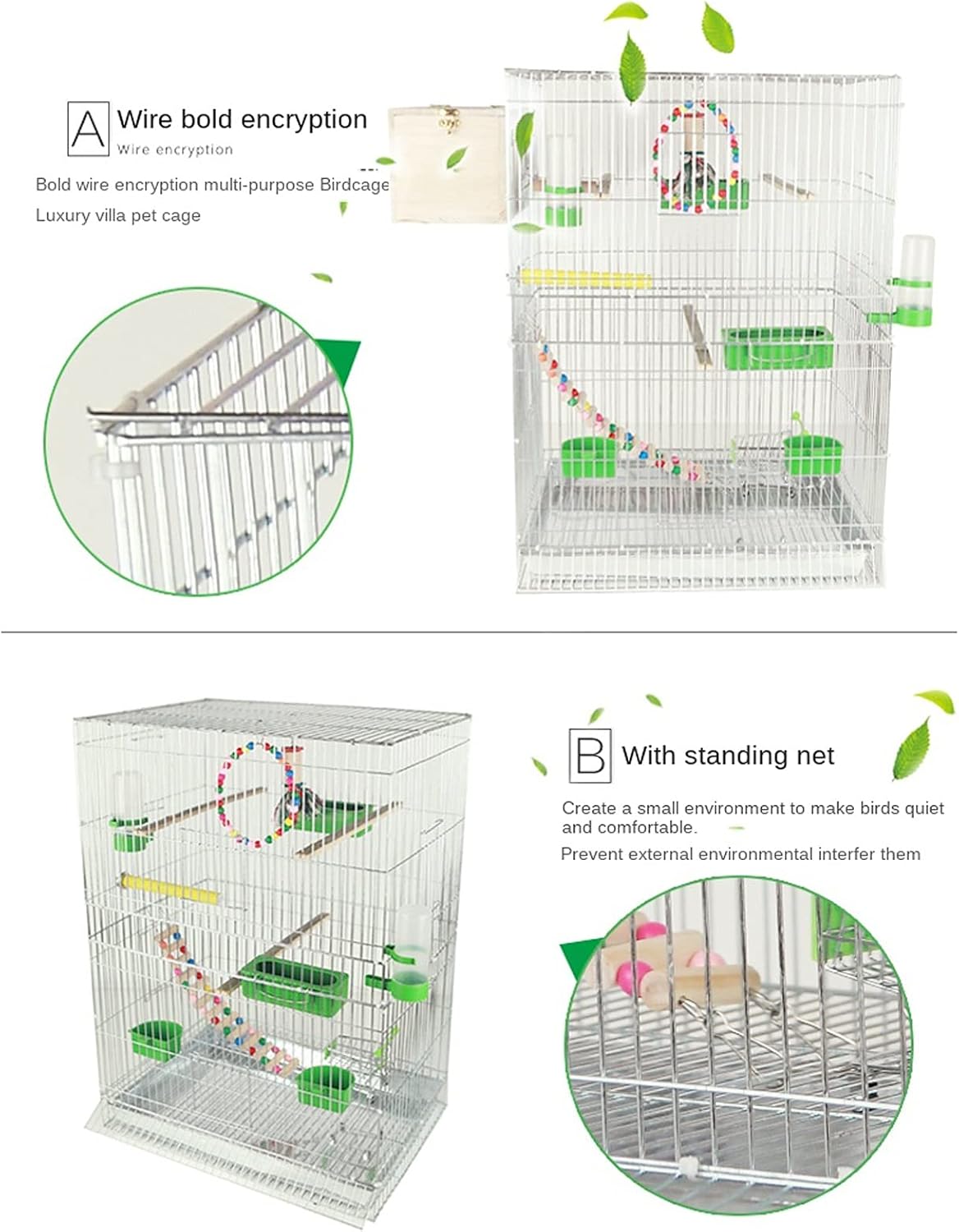 大型鳥かご オウム用大型鳥かご インコ、タコ メタル巣箱 強化