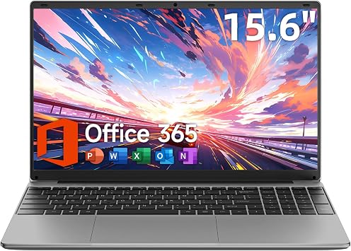 jumper 15.6" FHD Laptop, 10th Gen Intel Dual-Core Processor1.9GHz, 12GB RAM 256GB Storage, 1 Year Office 365, Numeric Keyboard, HDMI, WiFi5, 38Wh Battery, Windows 11 Laptop for Business and Student