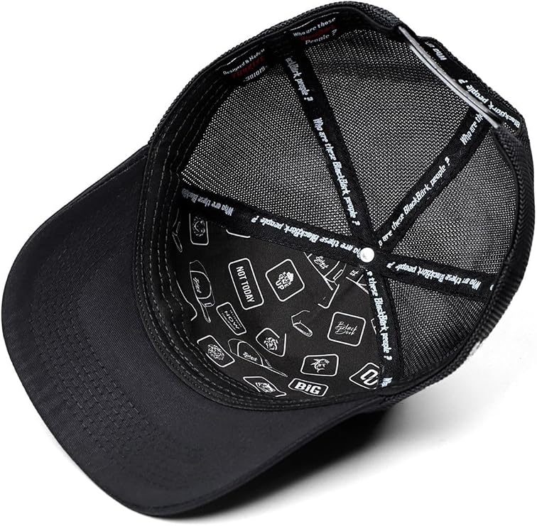 Black Trucker Hat with Lion Logo