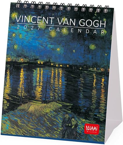 Legami - Calendrier de Bureau 2027, Van Gogh, 12 Mois, 5 cm