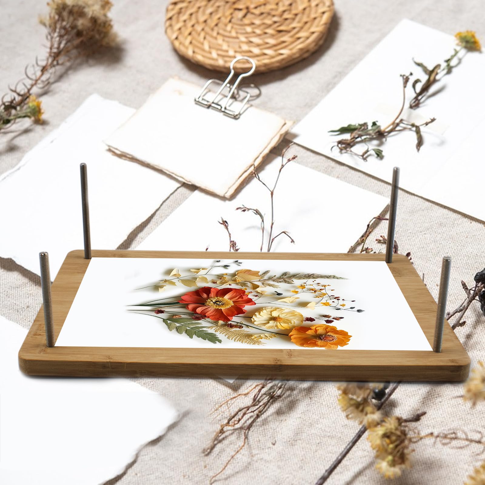 KeaJuidy Kit de Presse à Fleurs pour Adultes Préservation de Fleurs et de Plantes Artistiques Artisanales Décorations de Cartes Cadeaux créatifs pour Enfants adultes 20x30x1,2 cm