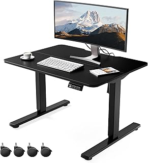 ERGOMAKER Low Height Adjustable Desk with Lockable Wheels, Lifts 18.9"-29.5", 31.5" x 23.6" Electric