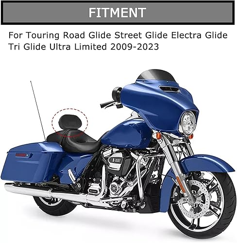 Miniatura 2 de Psler Almohadilla de respaldo desmontable ajustable para conductor piloto Sissy Bar para Touring Road Glide Street Glide Electra Glide Tri Glide