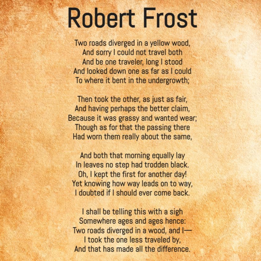 Brújula de latón con poesía Robert Frost y caja de madera miniatura 2