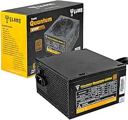 Fonte 650W PFC Ativo 80 Plus Bronze ATX Ventoinha 12cm 140x150x86mm Clanm Gamer Quantum