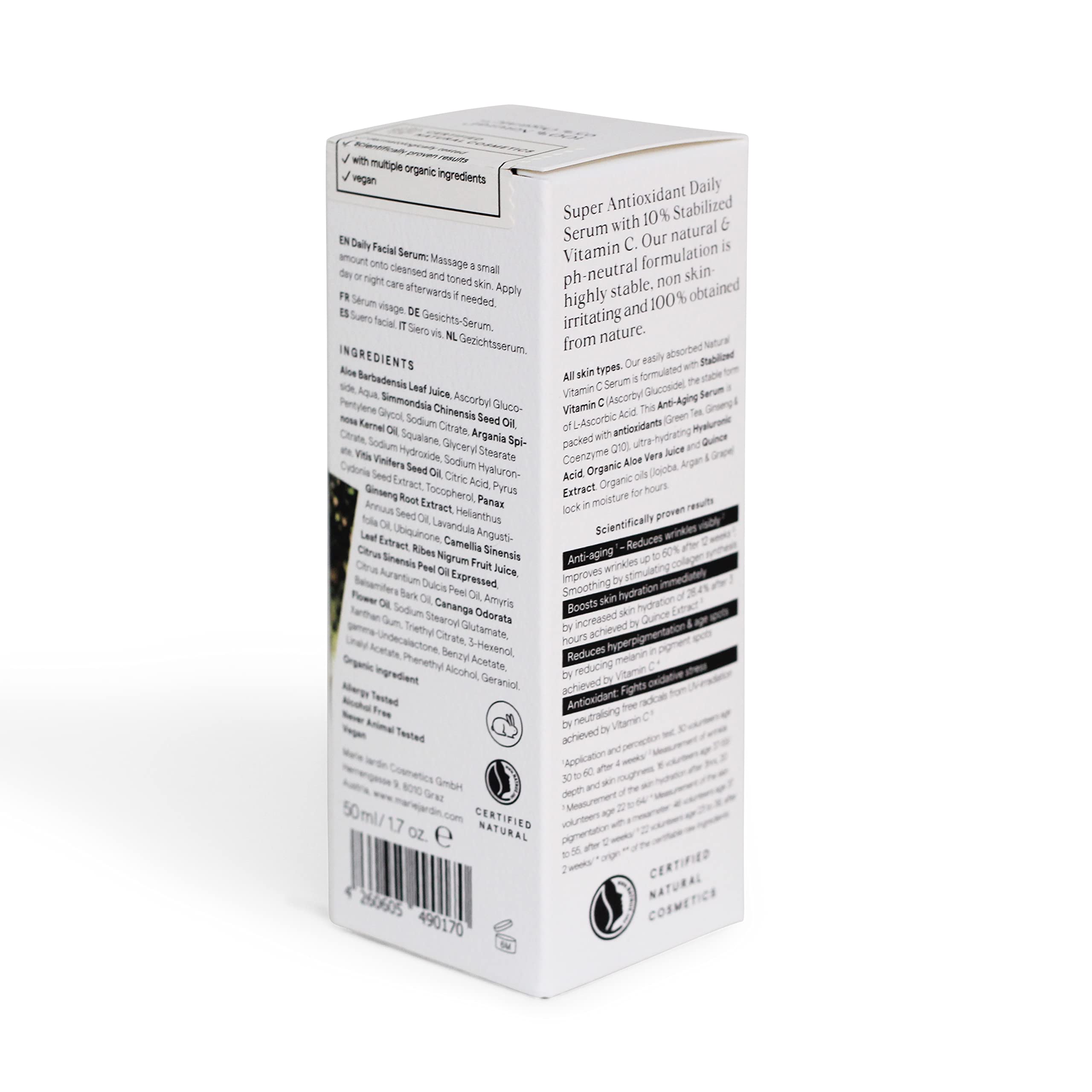 Marie Jardin serum z witaminą C 50 ml na bazie aloesu – serum przeciw starzeniu się, naturalna witamina C i przeciwutleniacze na szyję, twarz i dekolt (2)