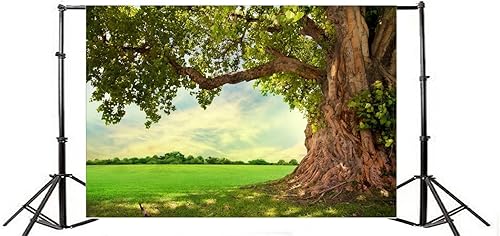 Miniatura 3 de Yeele Telón de fondo de primavera de 12 x 8 pies para fotografía, parque de primavera, prado, fondo de árbol viejo, picnic al aire libre, paisajes