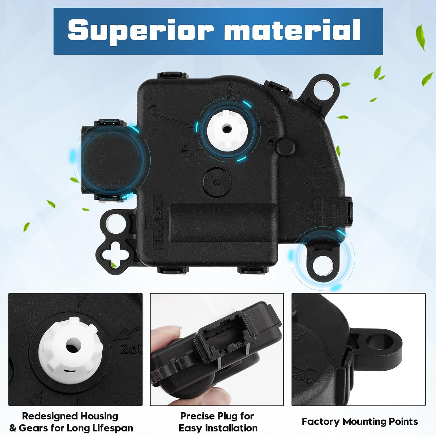 2-Pcs HVAC Heater Blend Door Actuator 604-024 Fits For Dodge Grand Caravan 2008-2020, Charger 2008-2023, Challenger 2008-2023, Dakota & Chrysler Town & Country 2008-2016 Replace#1L2Z19E616BA