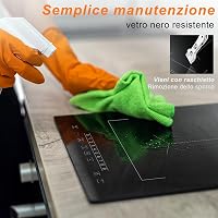 Jessier 2 égős indukciós beépíthető főzőlap Flex zónával 30 cm 3500 W fekete üveg csatlakozóval 9 fokozat szünet időzítő gyerekzár 5