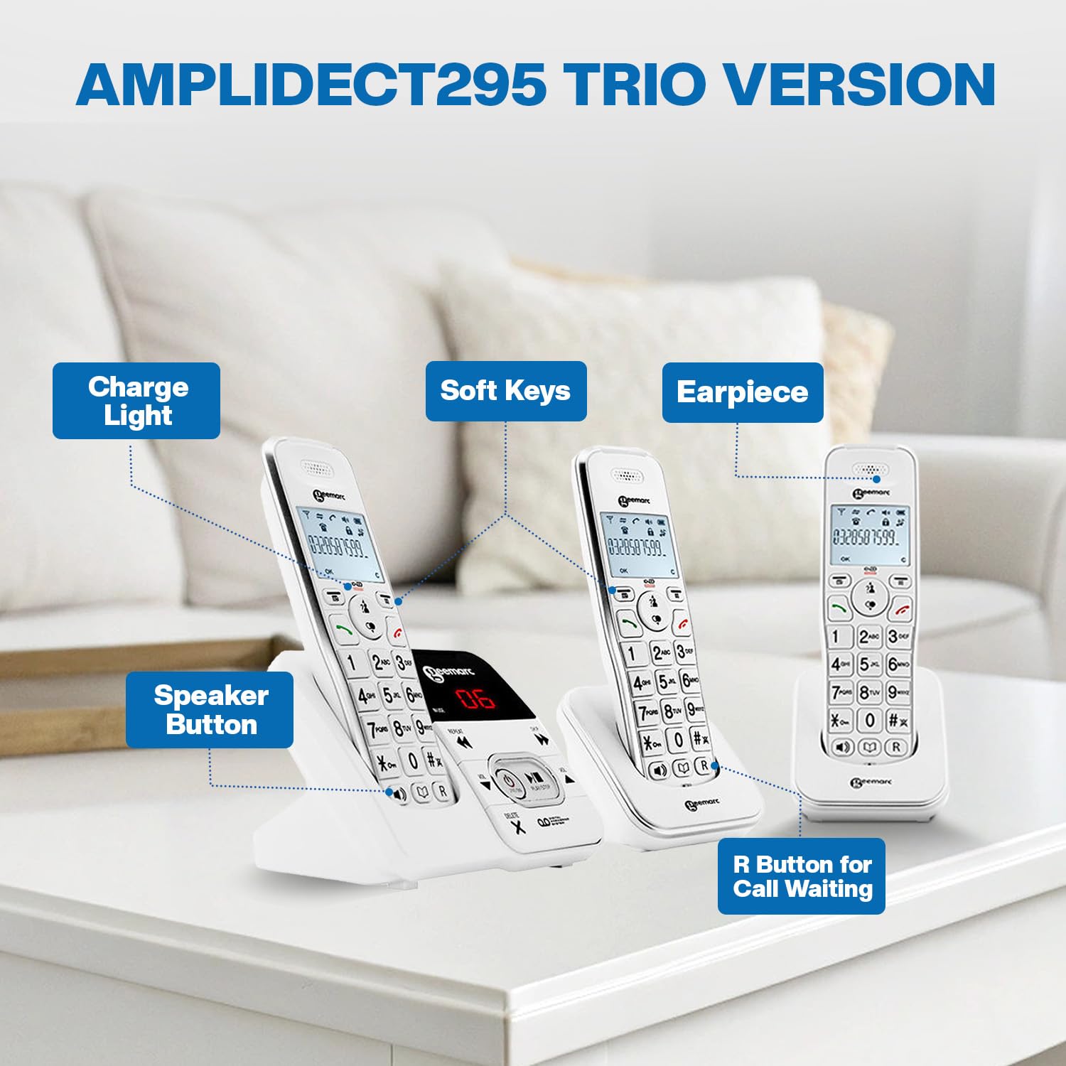 Pack Geemarc AMPLIDECT 295 PHOTO Trio Vast Telefoon