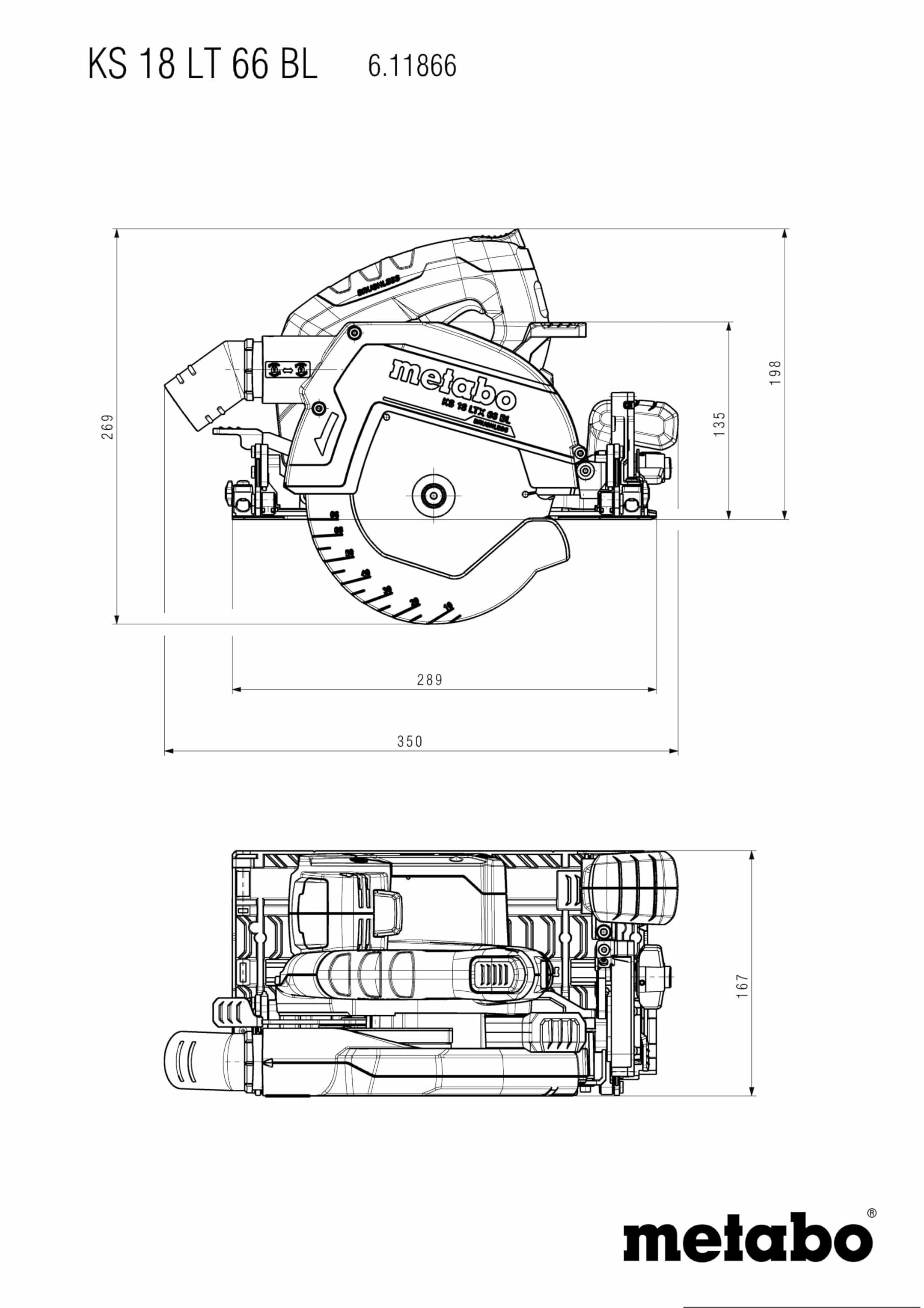 KS 18 LTX 66 BL (611866840) Sierra circular manual de batería