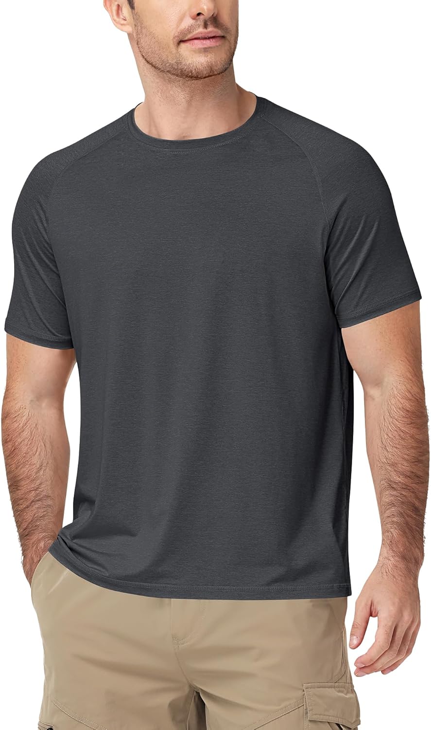 Runhit Mens Swim Shirts Short Sleeve UPF 50+ Sun Protection Rash Guard SPF UV Fishing Shirt Quick Dry Water T-Shirts