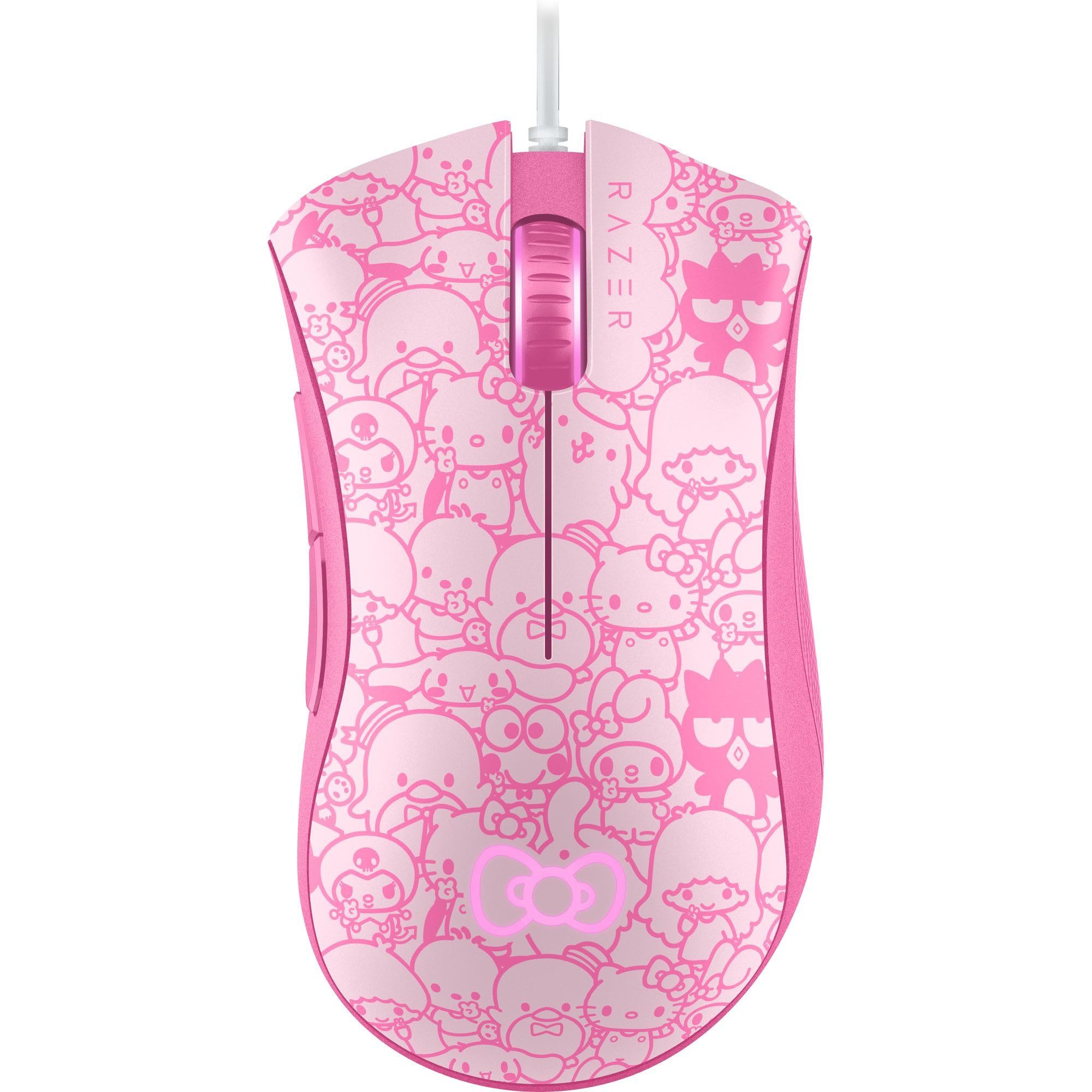Razer DeathAdder Essential Souris de Jeu - Capteur Optique 6400 DPI - 5 Boutons programmables - Commutateurs mécaniques - Poignées latérales en Caoutchouc - Hello Kitty and Friends Edition