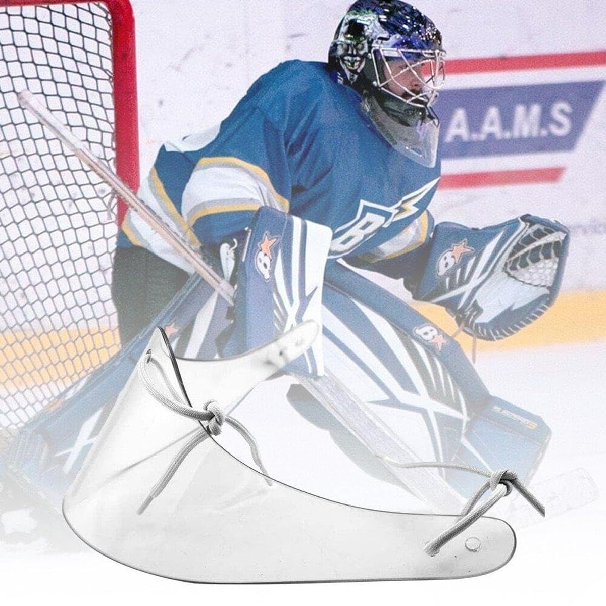 Riven Protège-nuque de gardien de but de hockey sur glace - Protection de la nuque transparente pour la tête de hockey