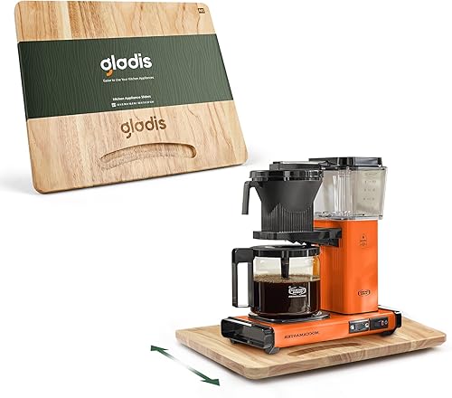 Bandeja deslizante para electrodomésticos de cocina, madera de caucho natural Gladis deslizante para encimera, se desliza fácilmente desde debajo de