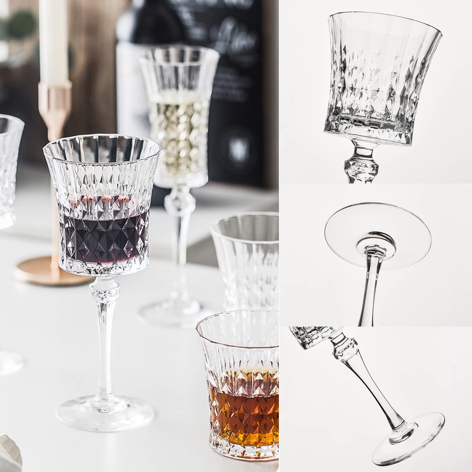 HJXGQJM Whisky Gläser, Rotweingläser Set, Non-Leaded Clarity Whiskyglas, Wein Zubehör, Set Von 2 Gläser for Wein, Cocktails Oder Saft, Spülmaschinenfest, Kristallweinglas Weingläser(Red Wine Glasses)