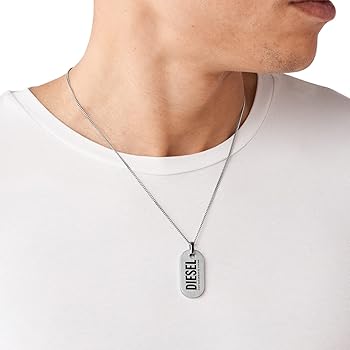 新品　DIESELドッグタグネックレス Amazon | [Diesel] ステンレススチール ドッグタグネックレス