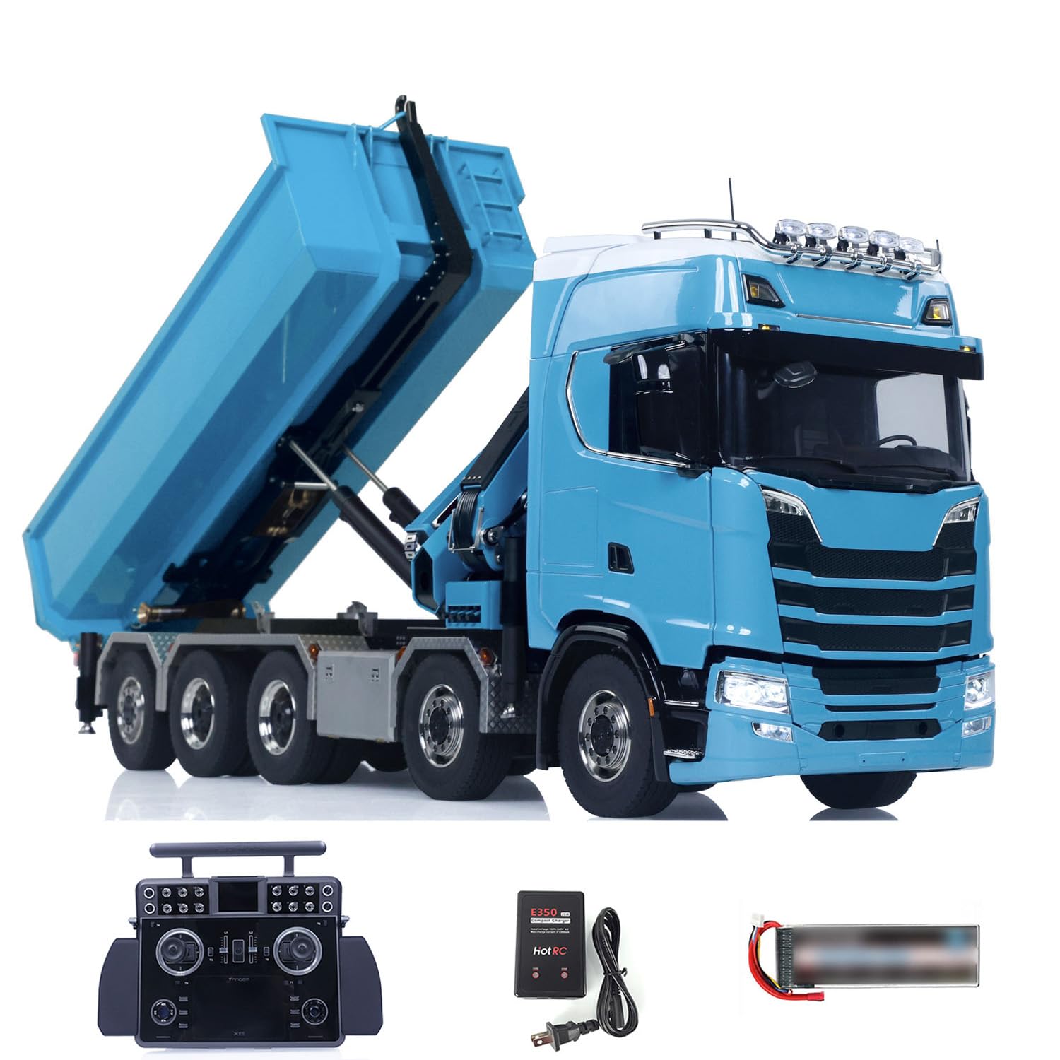 TOUCAN RC HOBBY 1 14 10x10 770S RC Hydraulic Crane Dump Truck Full Dumper Car Rear Axle Lifting